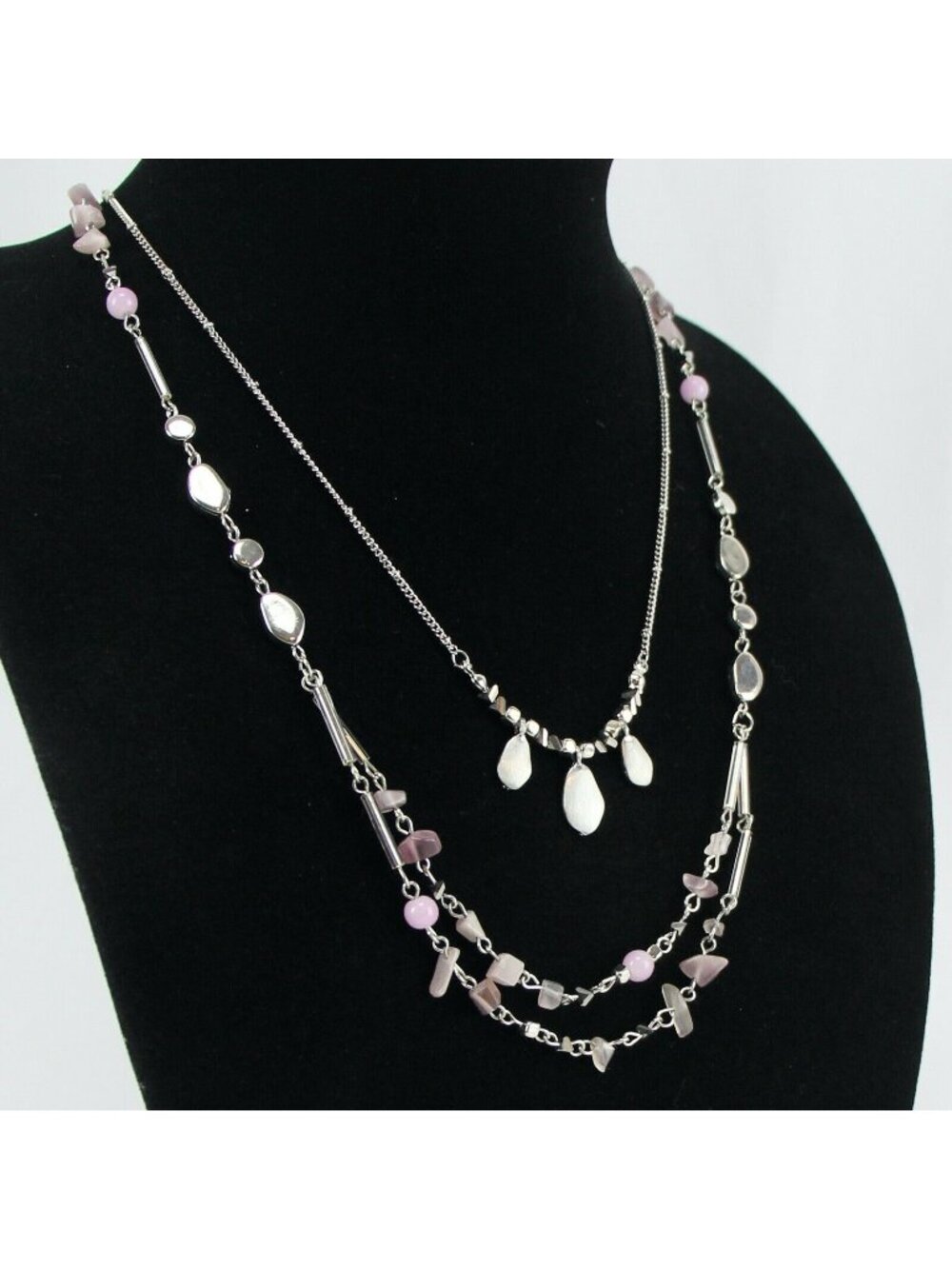 Kohls Sonoma Necklace Silve-tone Multi-Strand Beaded